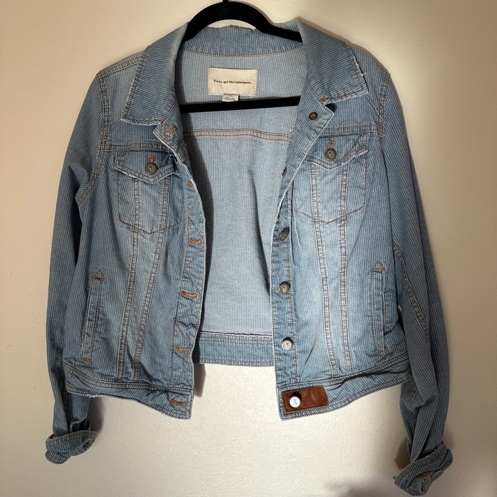 Pilcro Pinstriped Jean Jacket